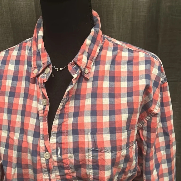 Pink and Blue Plaid Urban Pipeline Button Up - Picture 2 of 5